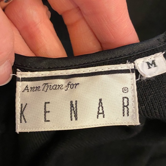 Kenar Black Lambs Wool Deep V Neck Sweater with Beading, & Lace / Womens Size M - Picture 10 of 12